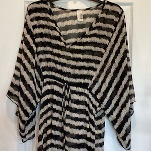 Pretty Bird Black and White Striped Blouse